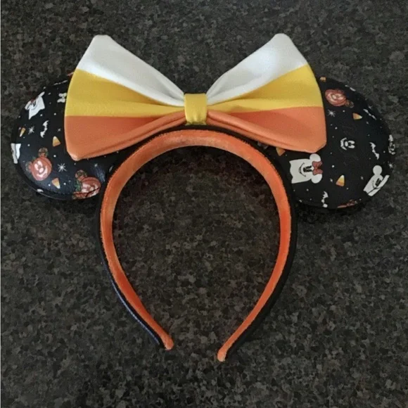 DISNEY LOUNGEFLY HALLOWEEN MICKEY MINNIE EARS HEADBAND NWOT SPOOKY - Picture 1 of 3